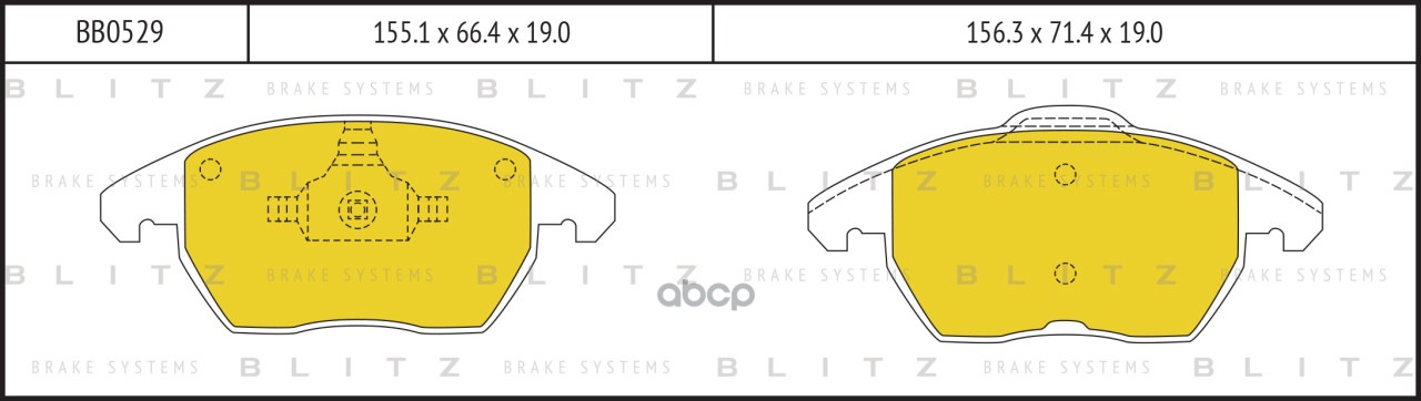 Колодки тормозные дисковые передние Blitz арт. BB0529