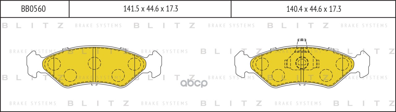Колодки Тормозные Дисковые | Перед Прав/Лев | Blitz арт. BB0560