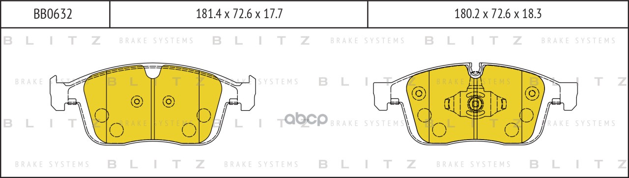 Колодки Тормозные Дисковые Volvo Xc60 08-> Blitz арт. BB0632