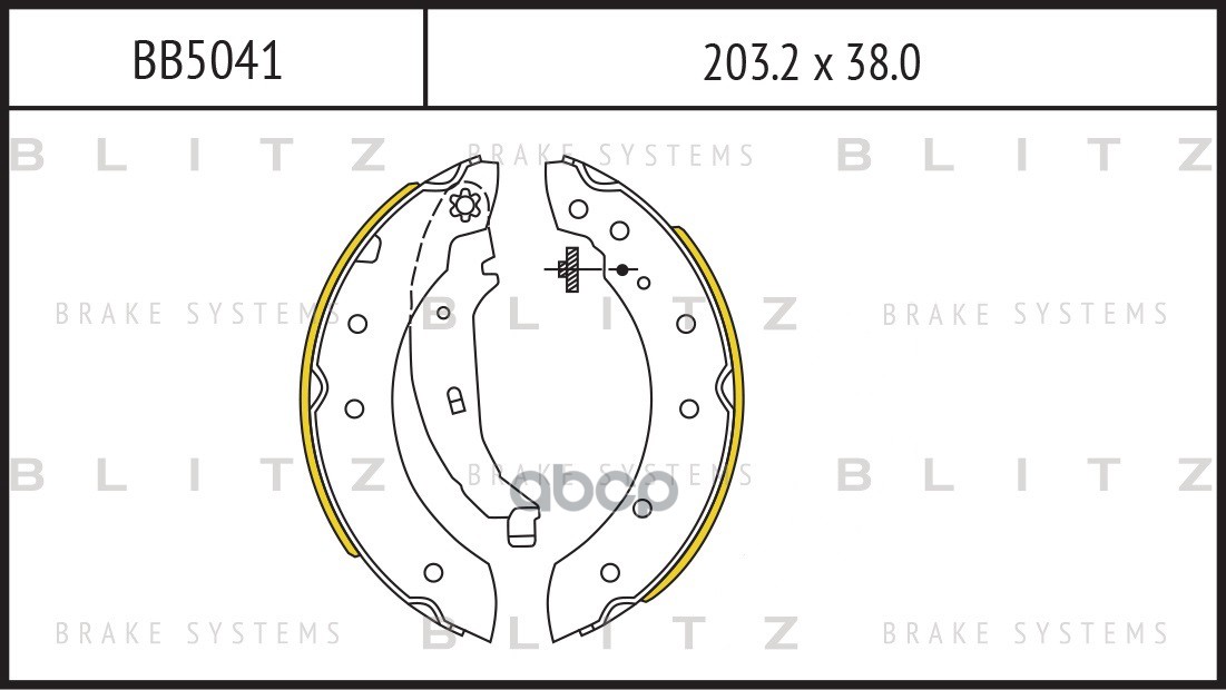 Колодки тормозные барабанные CITROEN Saxo/Xsara/Zx 91-RENAULT Logan/Clio/Laguna/Twingo 93-PEUGEOT 106/206/306 93- BB5041 Blit...