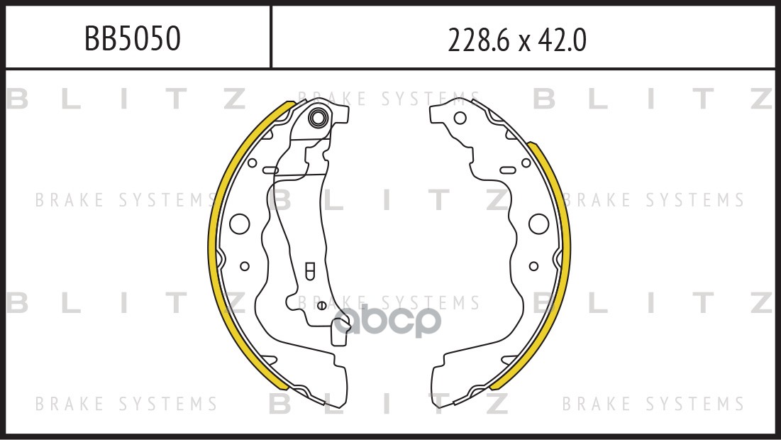 Колодки тормозные барабанные RENAULT Duster/Kangoo/Grand Kangoo 08-, Lada Largus 12- BB5050 Blitz арт. BB5050
