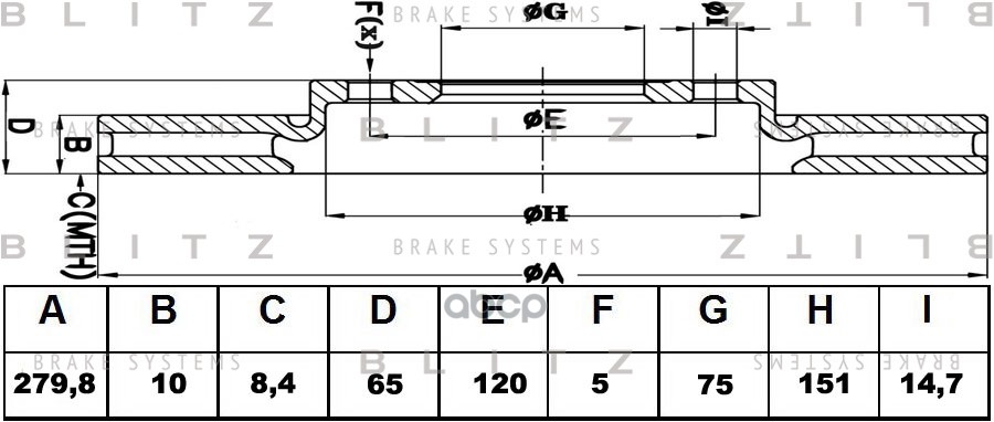 Диск тормозной задний Blitz арт. BS0432