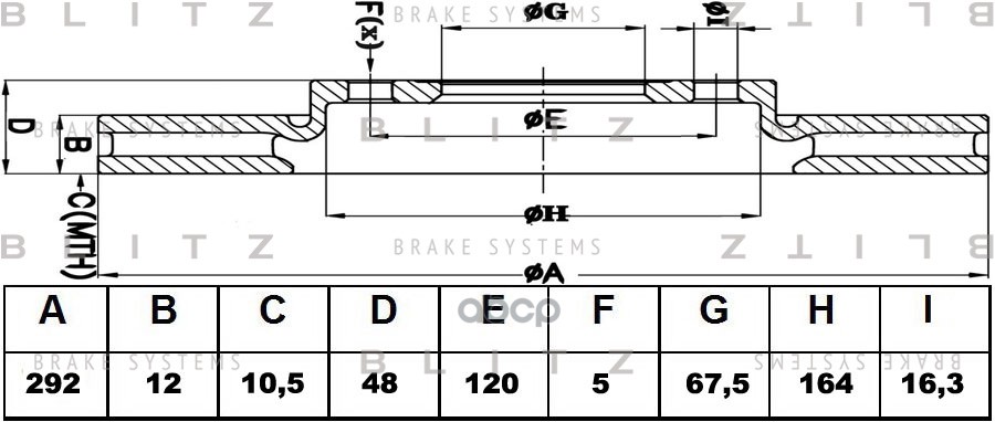 Диск тормозной задний Blitz арт. BS0440