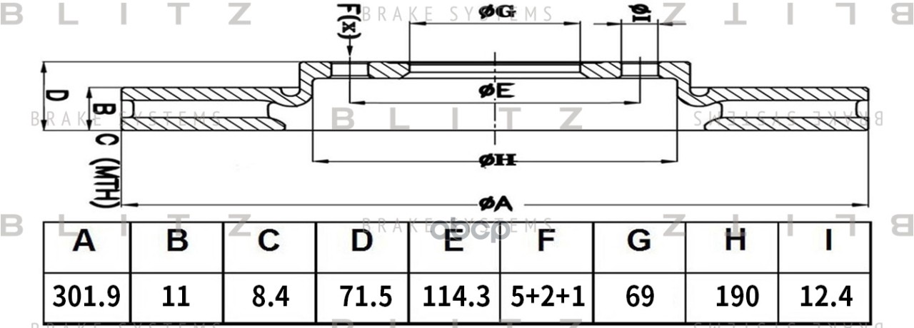 Диск Тормозной | Зад Прав/Лев | Blitz арт. BS0508