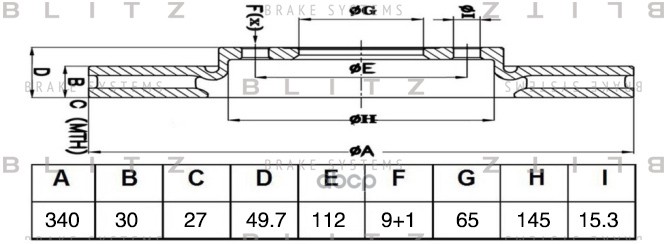 Диск тормозной передний Blitz арт. BS0528