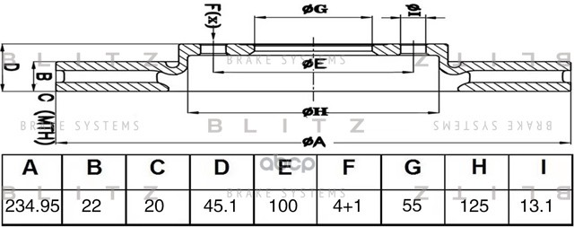 Диск Тормозной Передний Blitz арт. BS0631