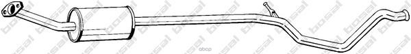 Глушитель средняя часть CITROEN C4/PEUGEOT 307 mot.1,6L 16V BOSAL 288-103 Bosal арт. 288-103
