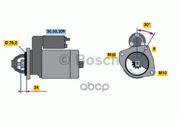 Стартер 12V, 1.4Kw Bosch арт. 0986017110