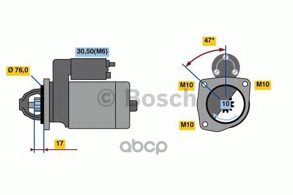 Стартер 12V  1.4Kw Bosch арт. 0986022840