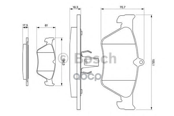 Колодки Тормозные Дисковые | Перед | Bosch арт. 0986461129