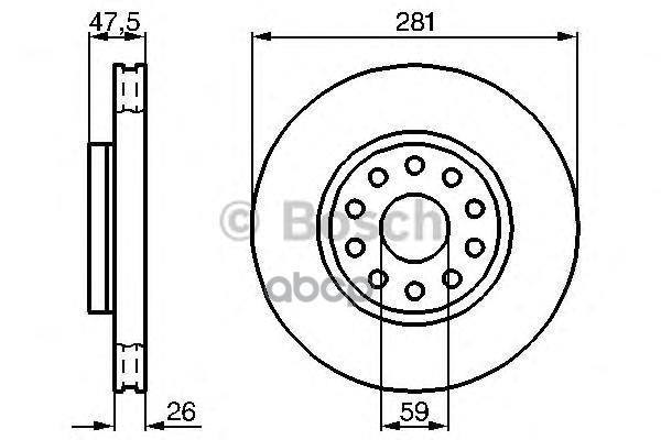 Диск Тормозной Alfa Romeo: 166  98- Lancia: Kappa  94-01, Kappa Sw  96-01, Kappa Купе  96-01 Bosch арт. 0986478460