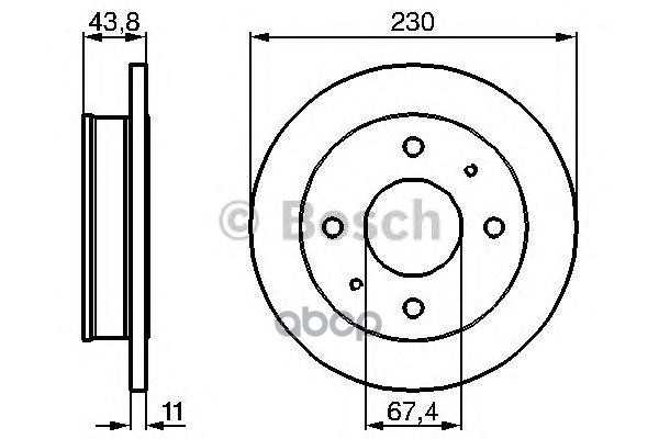 Диск тормозной передний 0986478727 Bosch арт. 0986478727