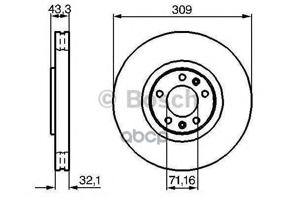 Диск Тормозной Передн Peugeot: 607 3.0 V6 24V 00- Bosch арт. 0986479027