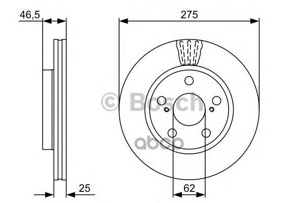 Диск Тормозной Передний Вентилируемый Bosch арт. 0986479428
