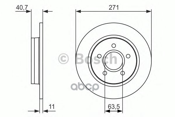 Диск тормозной задний 0986479763 Bosch арт. 0986479763