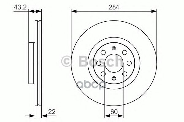 Диск Тормозной Premium 2, Передн, Opel Corsa 06- Fiat Grande Punto 05-, Punto Evo 1.3 Jtd 09- Bosch арт. 0986479S91