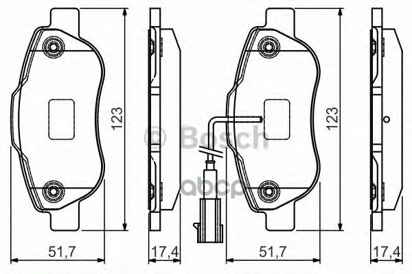 Колодки Тормозные Дисковые Premium 2, Передн, Fiat: Fiorino 07-, Nemo 08-, Qubo 08-, 500- Peugeot: Bipper 08- Bosch арт. 0986...