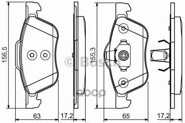 Колодки Тормозные Дисковые | Перед | Bosch арт. 0986495118