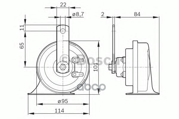 Сигнал Звуковой Однотональный Высокого Тона Электропневматический С Резонаторным Дисковым Звуковым Сигнализатором  110Дб Wind...
