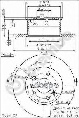 Диск Тормозной | Перед | Brembo арт. 08253610