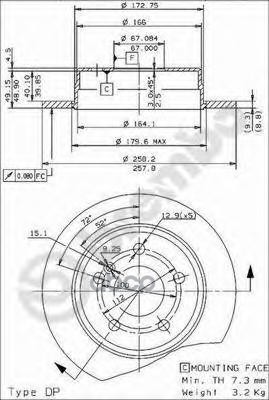 Диск Тормозной Uv Coated | Зад | Brembo арт. 08473821