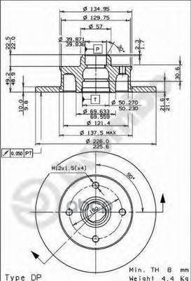 Диск Тормозной Задн Seat: Cordoba 93-99, Ibiza Ii 93-99, Toledo I 91-99,  Vw: Corrado 88-95, Golf Ii 83-91, Golf Iii 91-97, G...