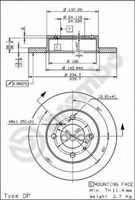 Диск Тормозной Standard | Перед | Brembo арт. 08524330