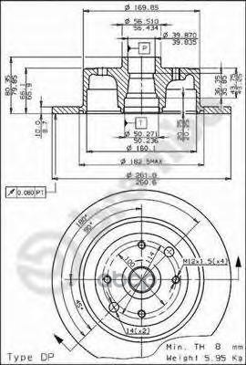 Диск Тормозной | Зад | Brembo арт. 08530910