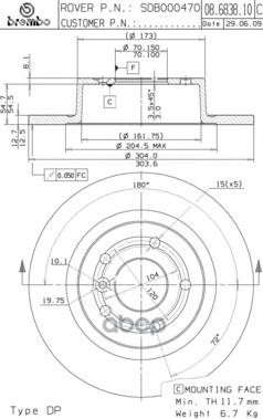 Диск Тормозной Задний 304Mm Окрашенный Brembo 08.6838.11 Brembo арт. 08.6838.11