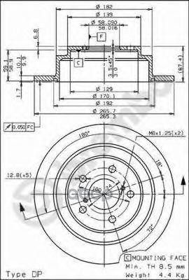 Диск тормозной задн. SUBARU FORESTER (SF_) 03/97-09/02 / SUBARU FORESTER (SG_) 06/02-10/12 / SUBARU Brembo арт. 08.6897.14