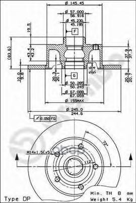 Диск Тормозной Standard | Зад | Brembo арт. 08691114