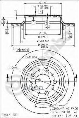 Диск Тормозной Задний Невентилируемый Brembo арт. 08776510