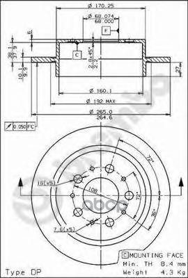 Диск Тормозной Standard | Перед | Brembo арт. 08776810