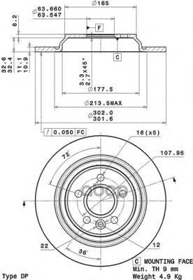 Диск тормозной Brembo Painted Disc 08.A537.11 Brembo арт. 08.A537.11