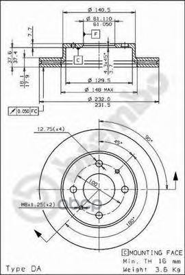 Диск Тормозной Standard | Перед | Brembo арт. 09694310