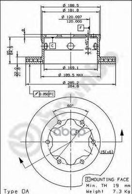 Диск Тормозной Standard | Зад | Brembo арт. 09847510