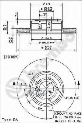 Диск Тормозной Bmw: 5 03-, 5 Touring 04-, 6 04-, 6 Кабрио 04- Brembo арт. 09.9172.11