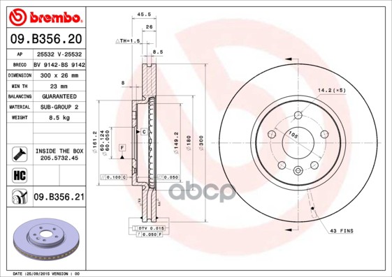 Диск Тормозной Uv Coated | Перед | Brembo арт. 09B35621