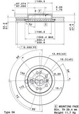 Диск тормозной 09.R104.11 Brembo арт. 09.R104.11