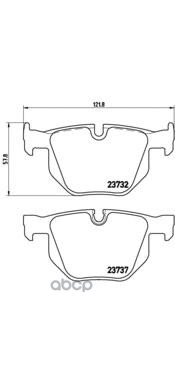 Колодки тормозные дисковые задн. BMW 5 (E60) 12/01-03/10 / BMW 5 Touring (E61) 03/04-12/10 / BMW 6 ( Brembo арт. p06033