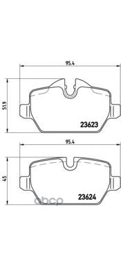 Колодки тормозные дисковые задн. BMW 1 (E81) 09/06-09/12 / BMW 1 (E87) 02/03-01/13 / BMW 1 Coupe (E8 Brembo арт. p06037