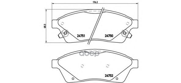 Колодки тормозные дисковые передн. CADILLAC SRX 01/09-> / SAAB 9-4X 01/11-12/11 Brembo арт. p09010