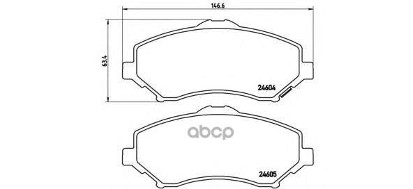 Колодки Тормозные Chrysler Grand Voyager V (Rt) 10/07- / Dodge Grand Caravan 06/07- / Dodge Journey Brembo арт. P11022