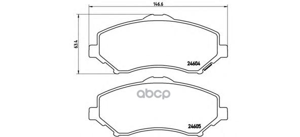 Колодки тормозные дисковые передн. CHRYSLER GRAND VOYAGER V (RT) 10/07-> / DODGE CARAVAN 01/08-> / Brembo арт. p11025