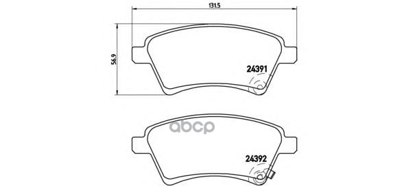 Колодки тормозные дисковые перед Brembo арт. P23105
