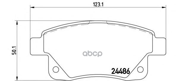 Колодки тормозные дисковые задн. FORD TRANSIT Box 04/06-> / FORD TRANSIT Bus 04/06-> / FORD TRANSIT Brembo арт. p24066