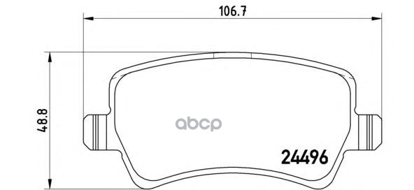 Колодки тормозные дисковые задн. FORD GALAXY (WM  WA6) 05/06-06/15 / FORD S-MAX (WS  WA6) 05/06-12/1 Brembo арт. p24078