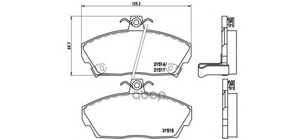 Колодки тормозные дисковые передн. HONDA CIVIC VI Aerodeck (MB  MC) 04/98-02/01 / HONDA CIVIC VI Fa Brembo арт. p28020