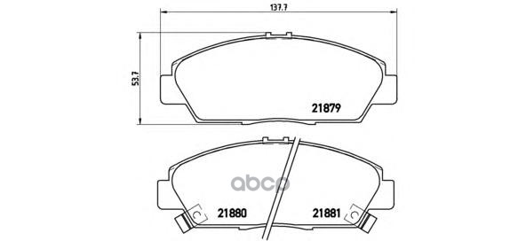 Колодки тормозные дисковые передн. HONDA ACCORD IV Aerodeck (CB) 09/89-12/93 / HONDA ACCORD V (CC Brembo арт. p28021