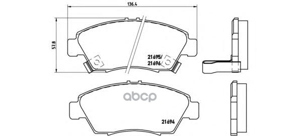 Колодки тормозные дисковые передн. ACURA ILX Saloon 09/12-> / HONDA AIRWAVE 06/04-> / HONDA CIVIC V Brembo арт. p28023